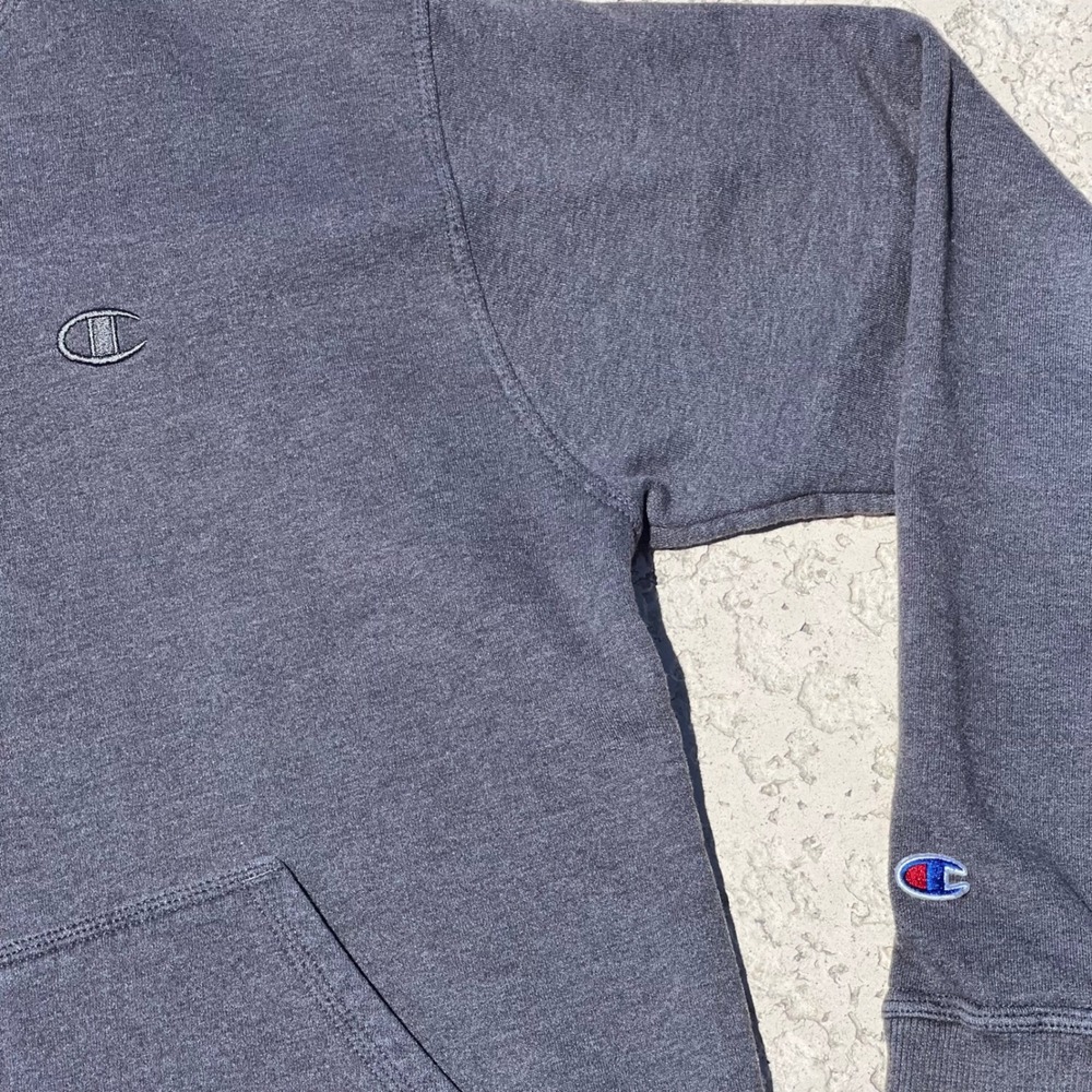 Champion Authentic Hoodie Mens Medium Gray Pullover Sweatshirt‎ - Picture 3 of 4